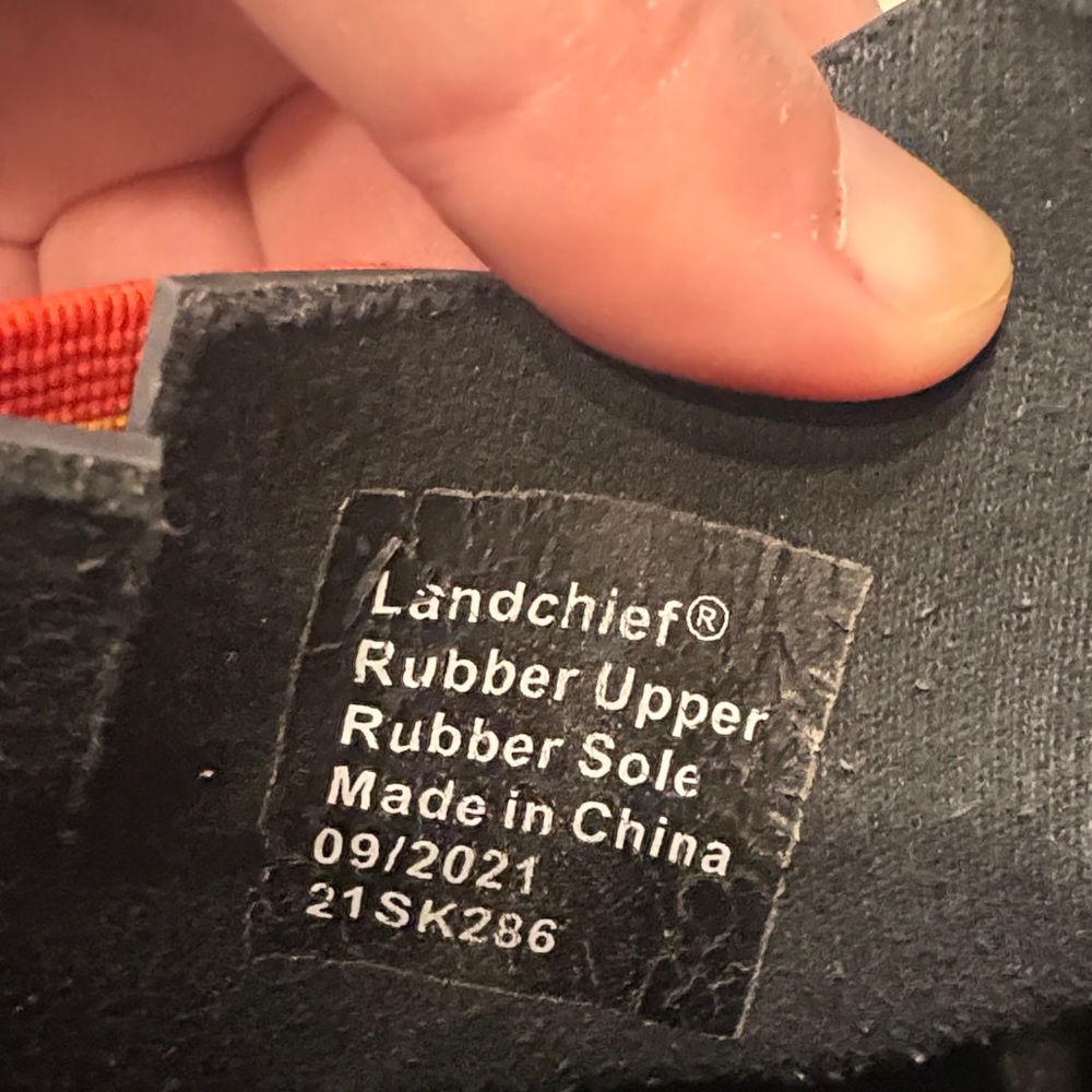 Landcheif Rubber Black Rain Boots with Rainbow Accents - Picture 5 of 5